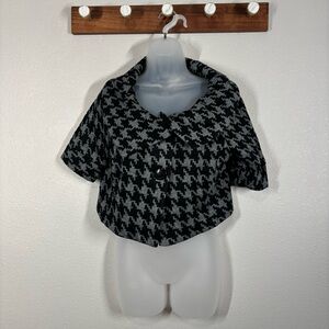 Robbie Bee Houndstooth Crop Swing Jacket Women’s Size 8